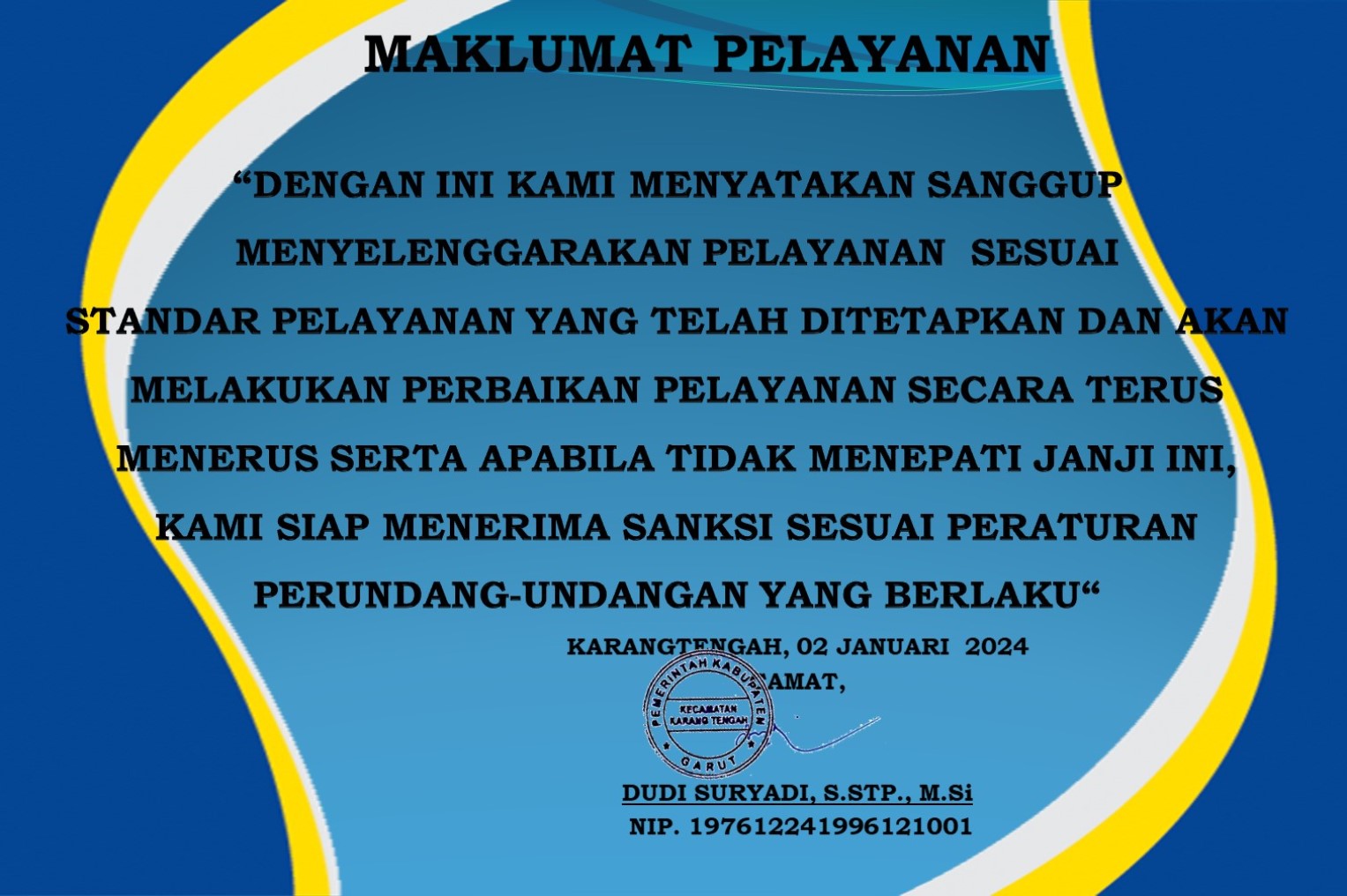 Maklumat Pelayanan Kecamatan Karangtengah